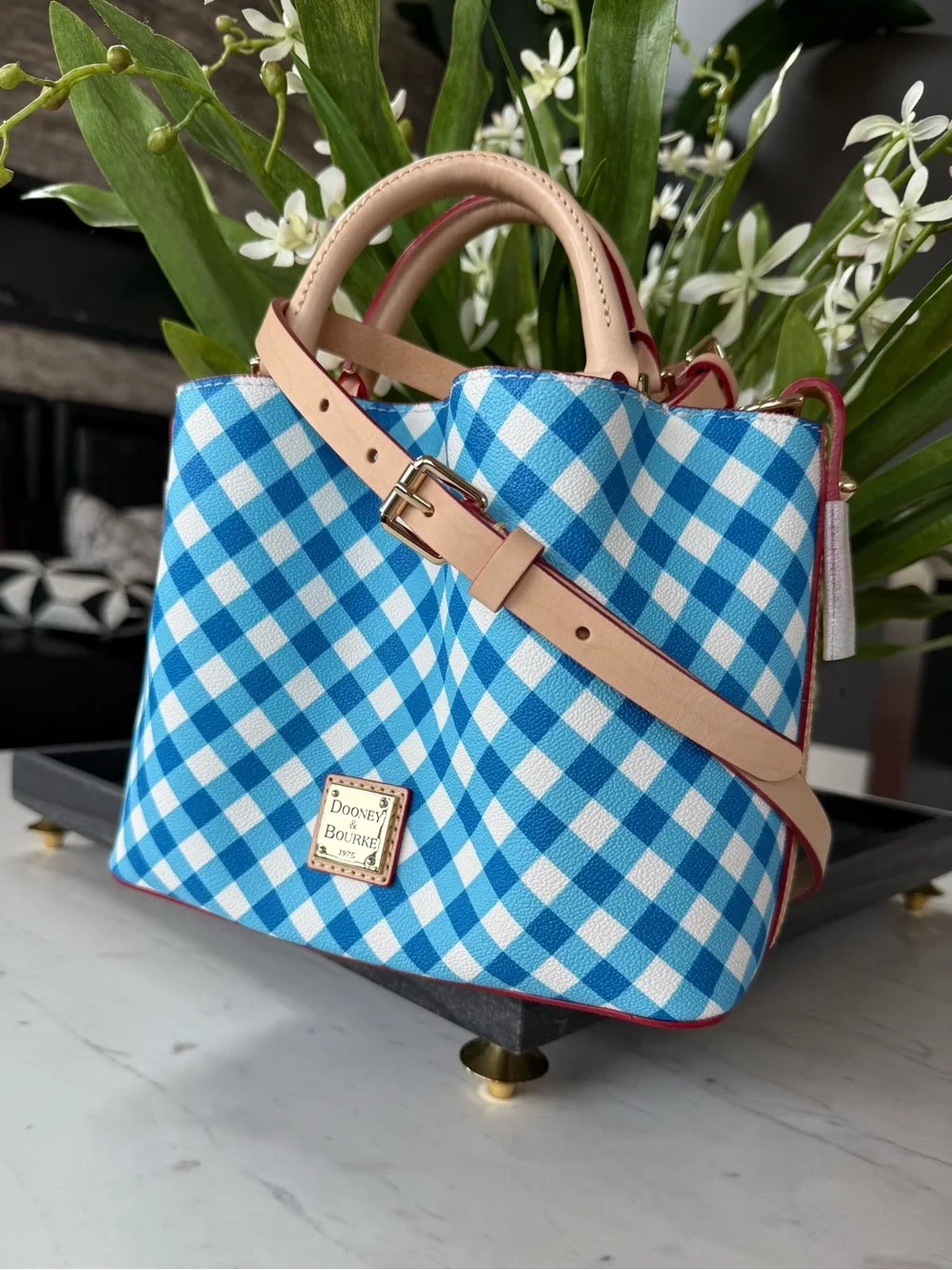 New Dooney & Bourke Mini Barlow Cotton/Leather Bag